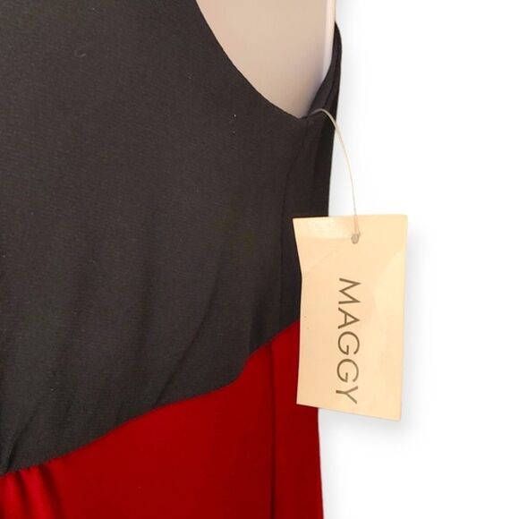 Maggy London Black Red Brown Colorblock Sleeveless Sheath Dress Womens 4 NWT - Picture 4 of 8